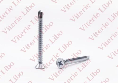 Cross recessed countersunk head cap self-drilling screw