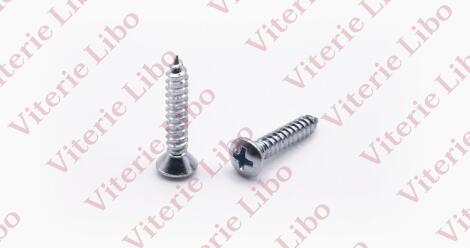 Cross recessed raised countersunk oval head tapping screws