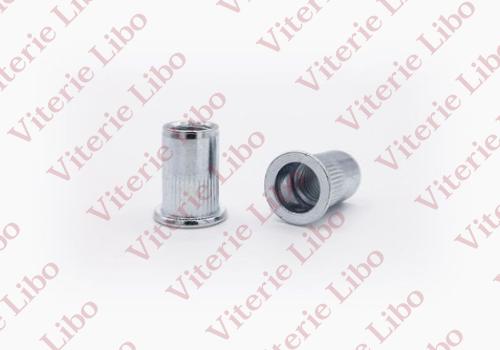 Inserts filetés cylindriques moletés tête plate