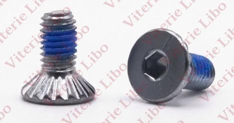 Vis à tête fraisée plate, à six pans creux, dentée sous la tête