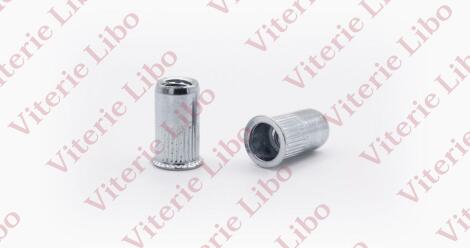 Inserto filettato cilindrico godronato testa ridotta