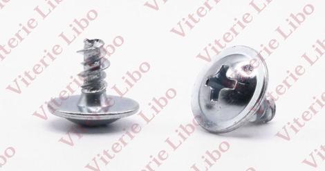 Vite testa mezza tonda finta rondella doppio filetto per plastica senza punta