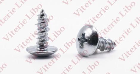 Vite testa mezza tonda impronta croce doppio filetto per plastica