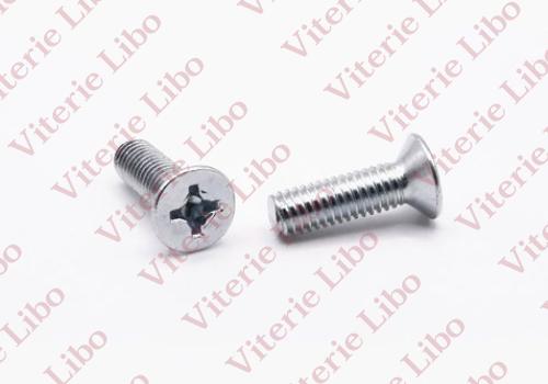 Viti a testa svasata piana con impronta a croce