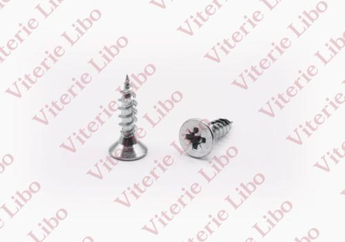 Viti truciolare a testa svasata piana con impronta a croce pozidriv