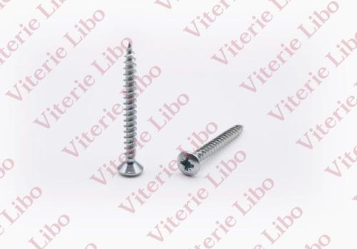 Viti truciolari a testa svasata con calotta ed impronta a croce pozidriv